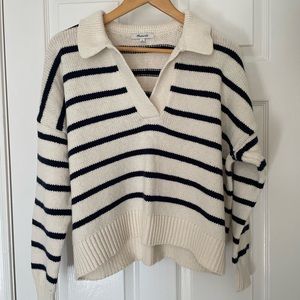 Madewell Dedham Polo Striped Sweater